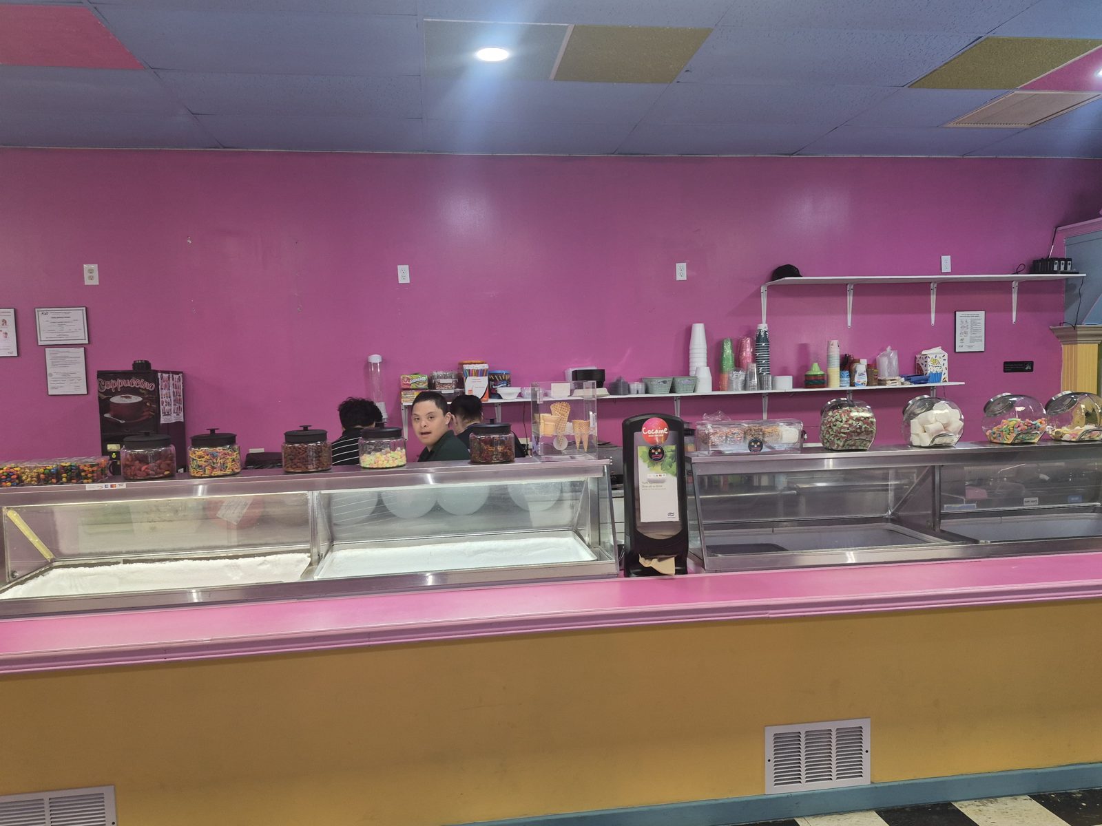 The service counter inside Ana's Ice Cream Paradise in Macon, GA